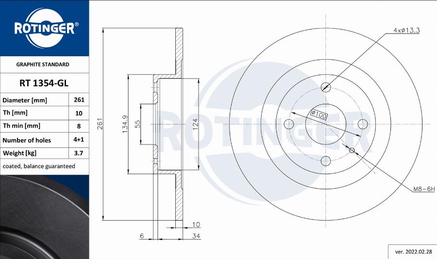 Rotinger RT 1354-GL - Kočioni disk www.molydon.hr