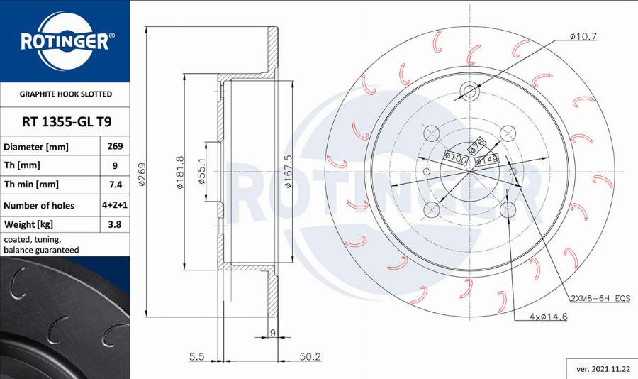 Rotinger RT 1355-GL T9 - Kočioni disk www.molydon.hr