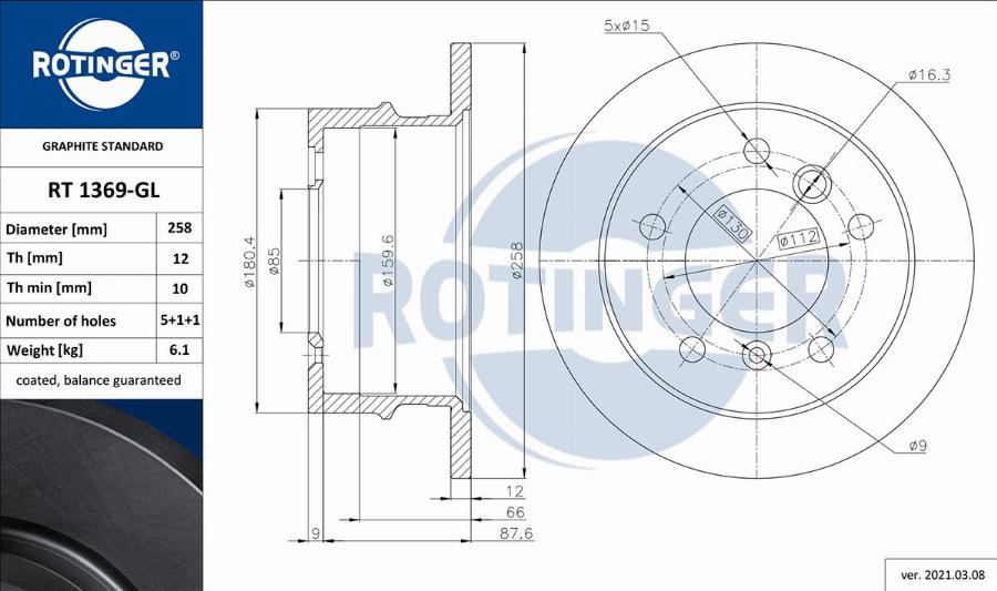 Rotinger RT 1369-GL - Kočioni disk www.molydon.hr