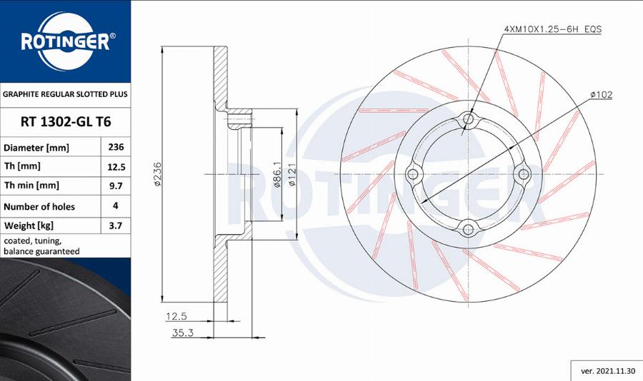 Rotinger RT 1302-GL T6 - Kočioni disk www.molydon.hr