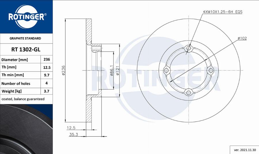 Rotinger RT 1302-GL - Kočioni disk www.molydon.hr