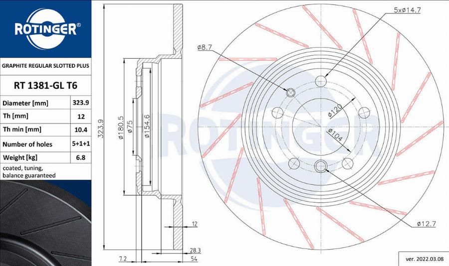 Rotinger RT 1381-GL T6 - Kočioni disk www.molydon.hr