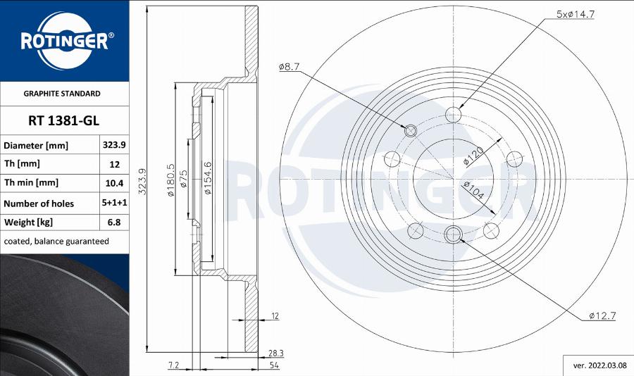 Rotinger RT 1381-GL - Kočioni disk www.molydon.hr