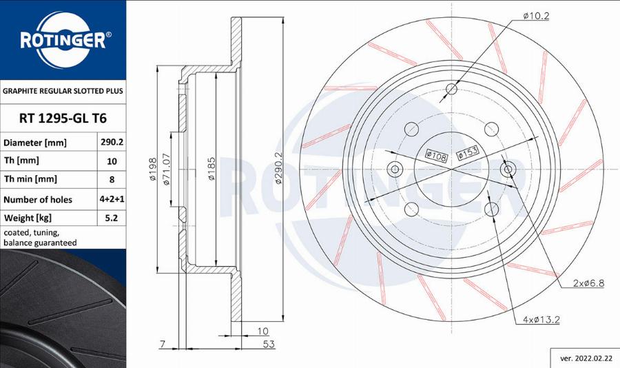 Rotinger RT 1295-GL T6 - Kočioni disk www.molydon.hr