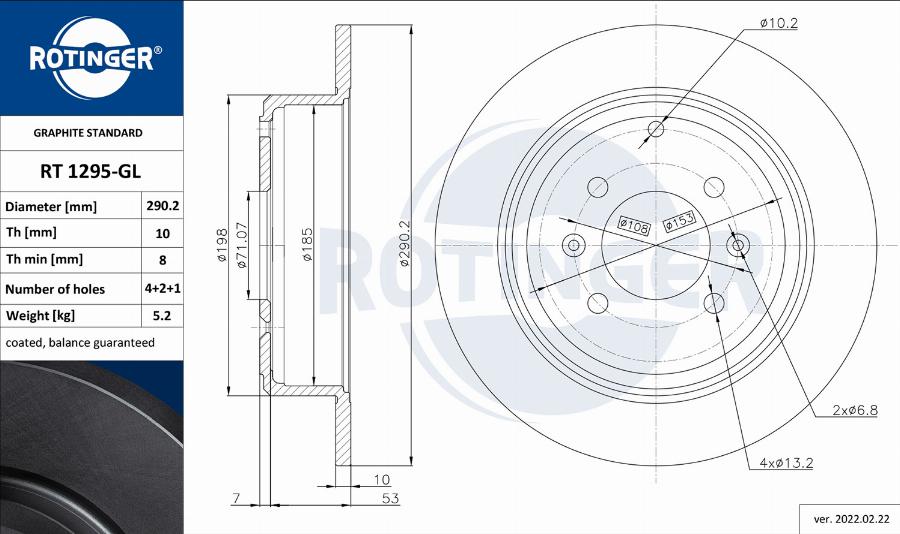 Rotinger RT 1295-GL - Kočioni disk www.molydon.hr