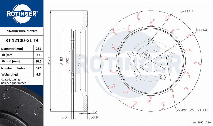 Rotinger RT 12100-GL T9 - Kočioni disk www.molydon.hr