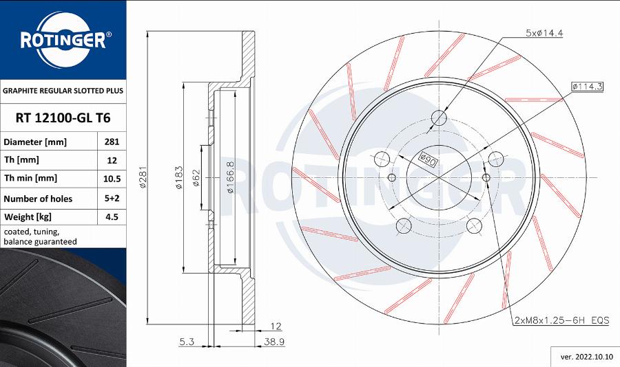 Rotinger RT 12100-GL T6 - Kočioni disk www.molydon.hr