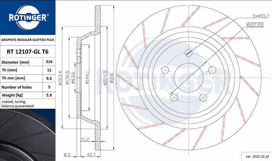 Rotinger RT 12107-GL T6 - Kočioni disk www.molydon.hr