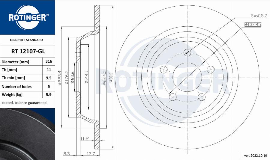 Rotinger RT 12107-GL - Kočioni disk www.molydon.hr