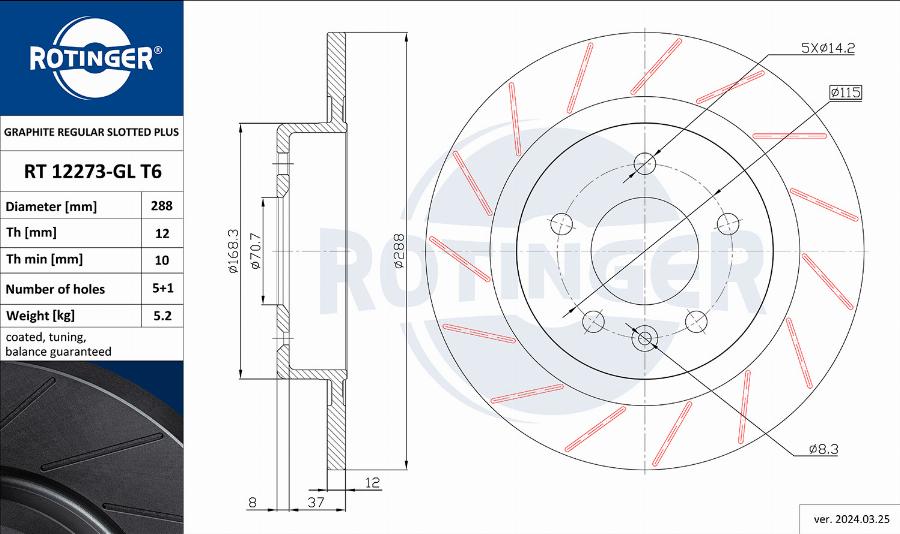 Rotinger RT 12273-GL T6 - Kočioni disk www.molydon.hr