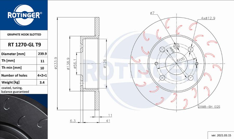 Rotinger RT 1270-GL T9 - Kočioni disk www.molydon.hr