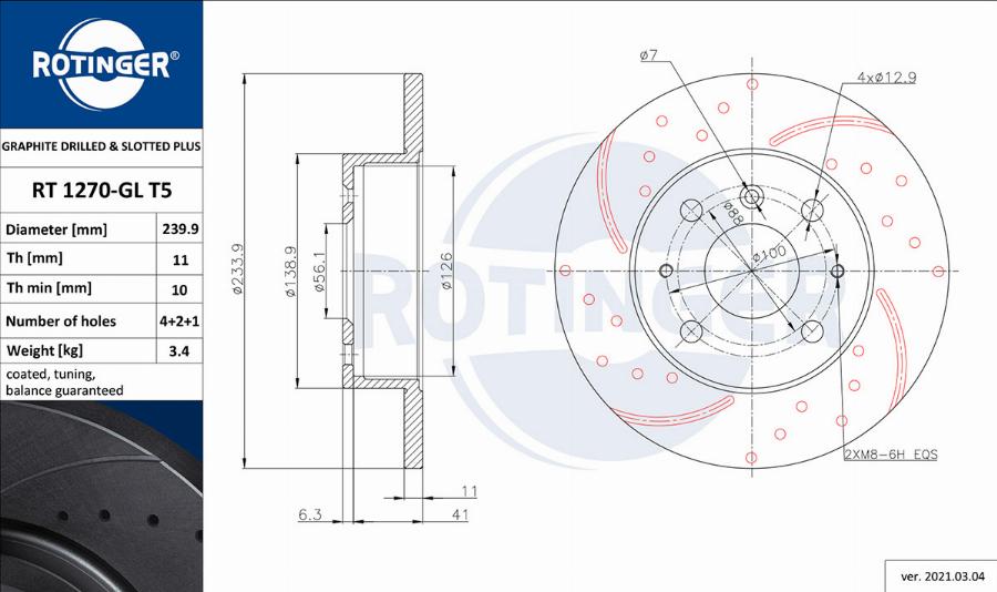 Rotinger RT 1270-GL T5 - Kočioni disk www.molydon.hr