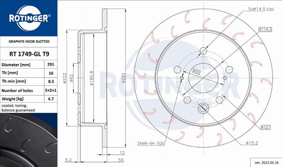 Rotinger RT 1749-GL T9 - Kočioni disk www.molydon.hr