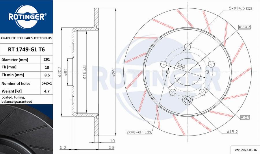 Rotinger RT 1749-GL T6 - Kočioni disk www.molydon.hr