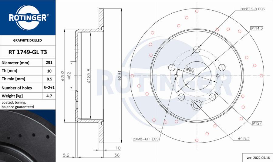 Rotinger RT 1749-GL T3 - Kočioni disk www.molydon.hr