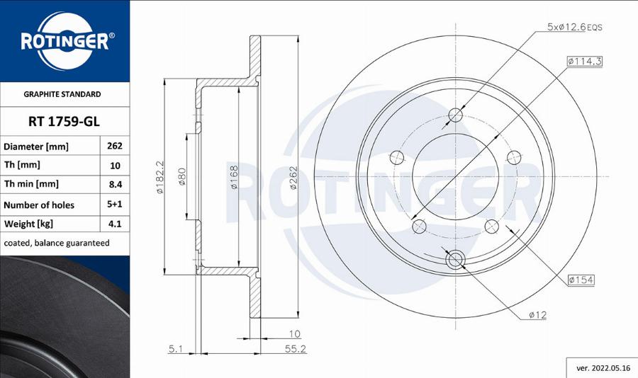 Rotinger RT 1759-GL - Kočioni disk www.molydon.hr