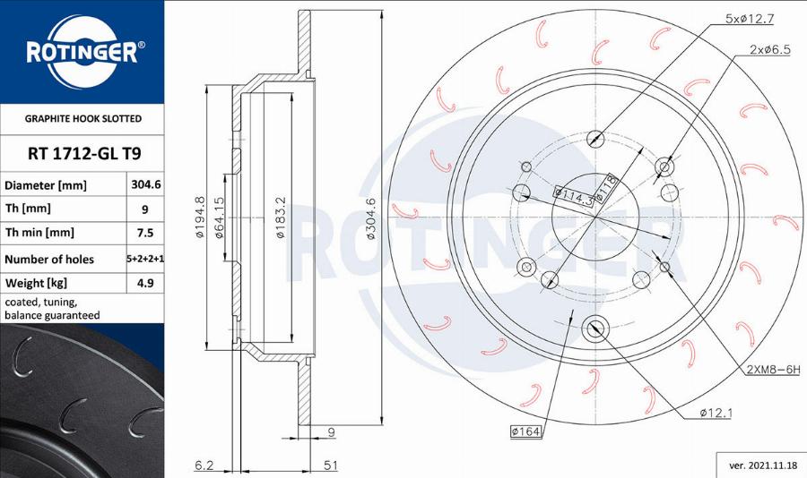 Rotinger RT 1712-GL T9 - Kočioni disk www.molydon.hr