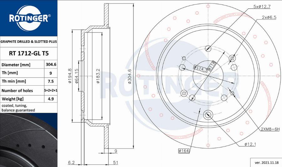 Rotinger RT 1712-GL T5 - Kočioni disk www.molydon.hr