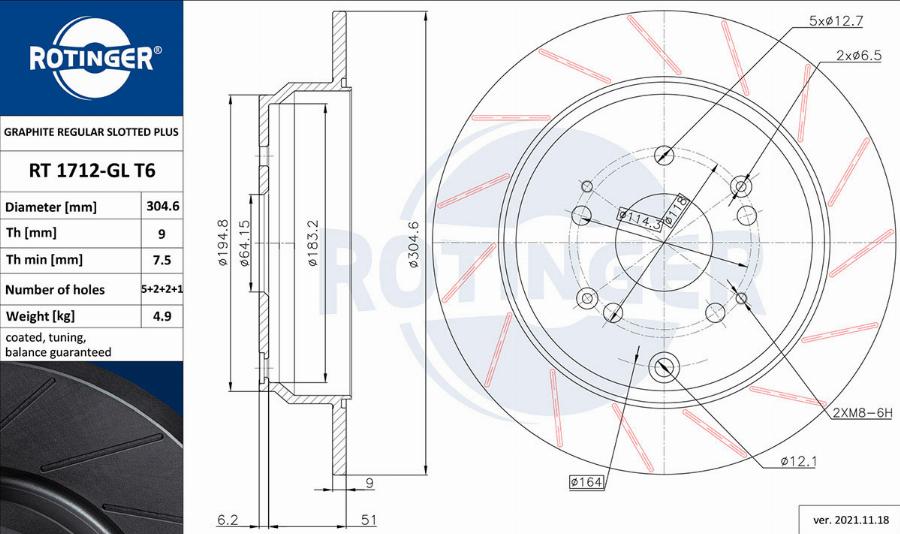 Rotinger RT 1712-GL T6 - Kočioni disk www.molydon.hr