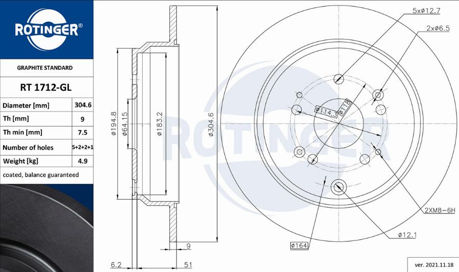 Rotinger RT 1712-GL - Kočioni disk www.molydon.hr