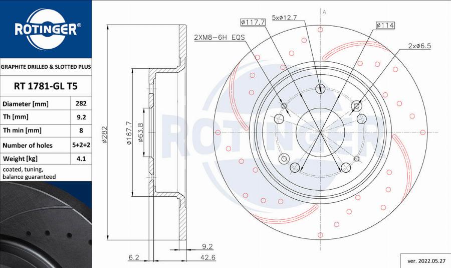 Rotinger RT 1781-GL T5 - Kočioni disk www.molydon.hr