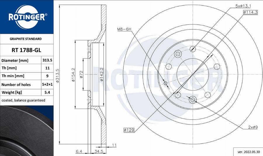 Rotinger RT 1788-GL - Kočioni disk www.molydon.hr