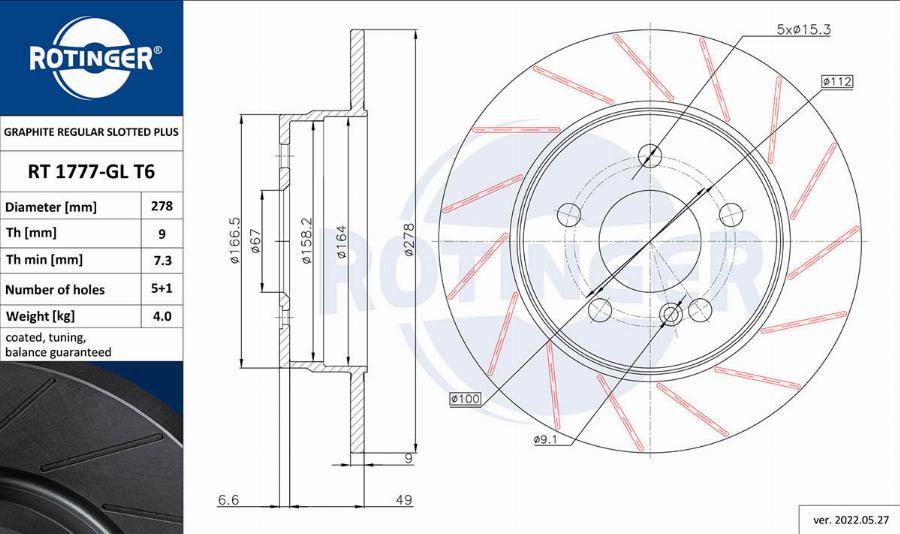 Rotinger RT 1777-GL T6 - Kočioni disk www.molydon.hr