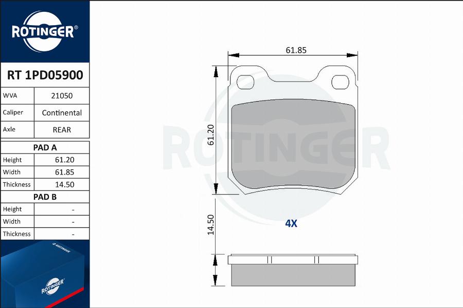 Rotinger RT 1PD05900 - Komplet Pločica, disk-kočnica www.molydon.hr