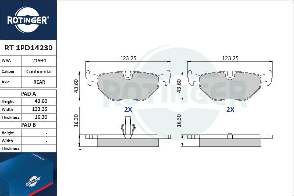 Rotinger RT 1PD14230 - Komplet Pločica, disk-kočnica www.molydon.hr