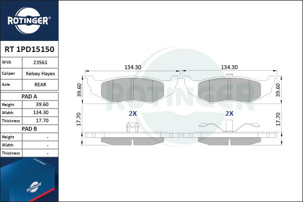 Rotinger RT 1PD15150 - Komplet Pločica, disk-kočnica www.molydon.hr