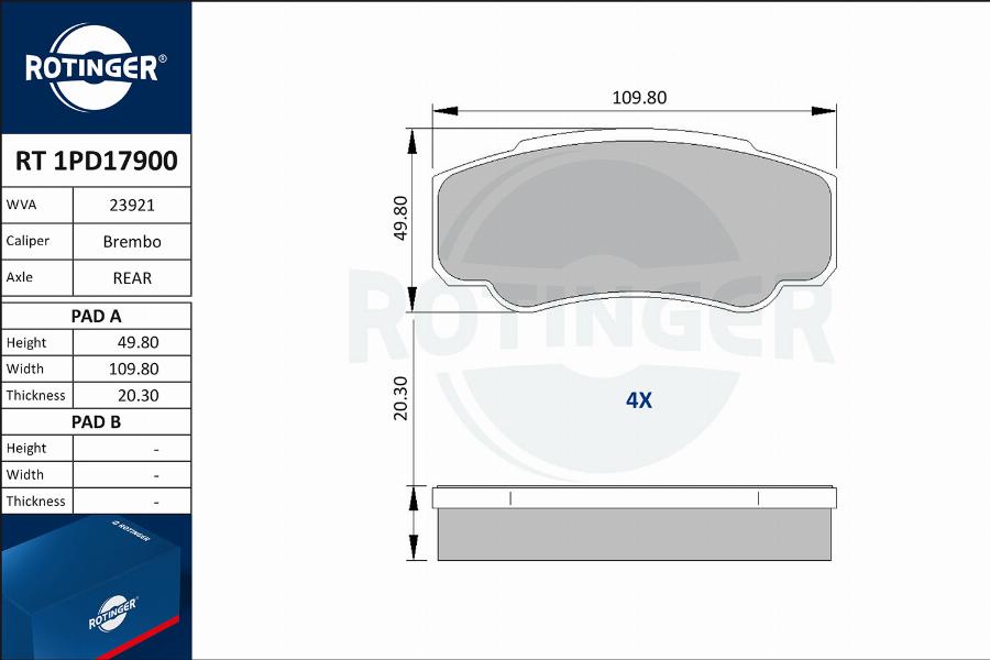 Rotinger RT 1PD17900 - Komplet Pločica, disk-kočnica www.molydon.hr