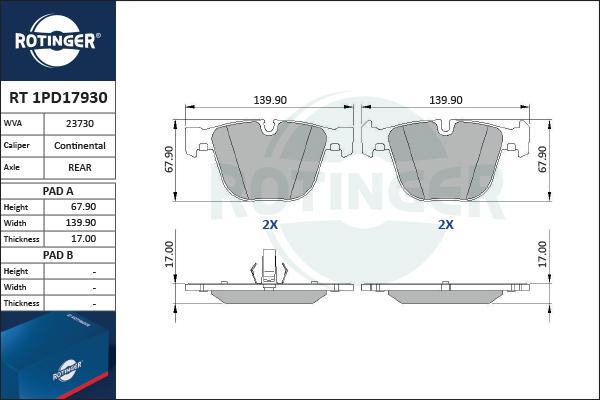 Rotinger RT 1PD17930 - Komplet Pločica, disk-kočnica www.molydon.hr