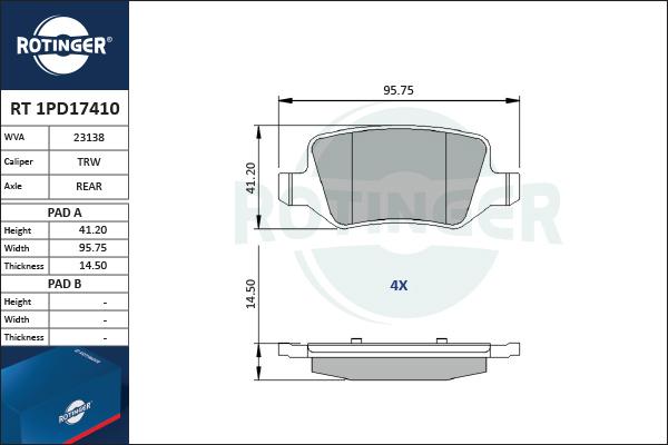 Rotinger RT 1PD17410 - Komplet Pločica, disk-kočnica www.molydon.hr