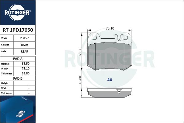 Rotinger RT 1PD17050 - Komplet Pločica, disk-kočnica www.molydon.hr