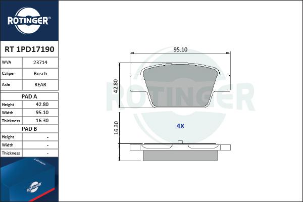 Rotinger RT 1PD17190 - Komplet Pločica, disk-kočnica www.molydon.hr