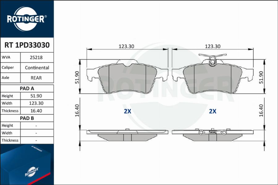 Rotinger RT 1PD33030 - Komplet Pločica, disk-kočnica www.molydon.hr