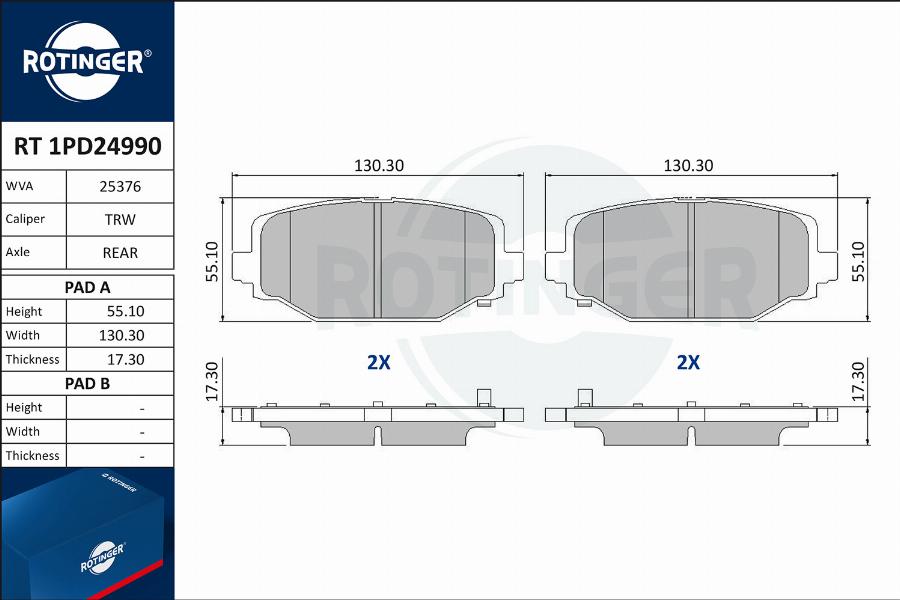 Rotinger RT 1PD24990 - Komplet Pločica, disk-kočnica www.molydon.hr