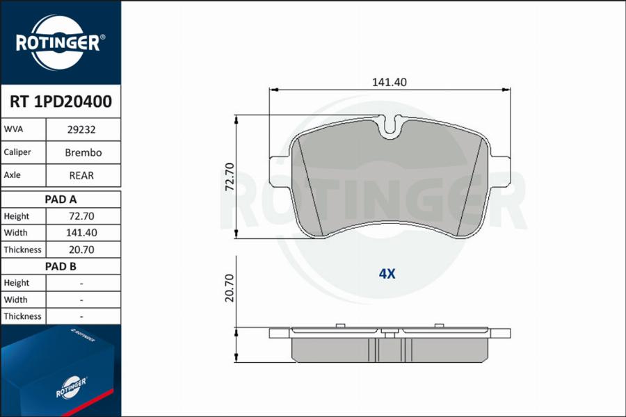 Rotinger RT 1PD20400 - Komplet Pločica, disk-kočnica www.molydon.hr