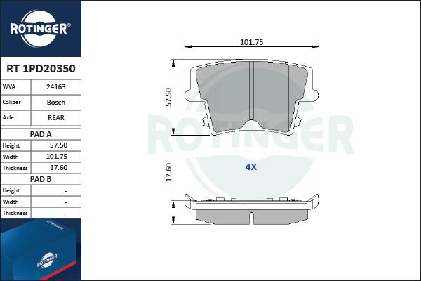 Rotinger RT 1PD20350 - Komplet Pločica, disk-kočnica www.molydon.hr