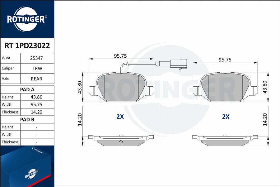 Rotinger RT 1PD23022 - Komplet Pločica, disk-kočnica www.molydon.hr