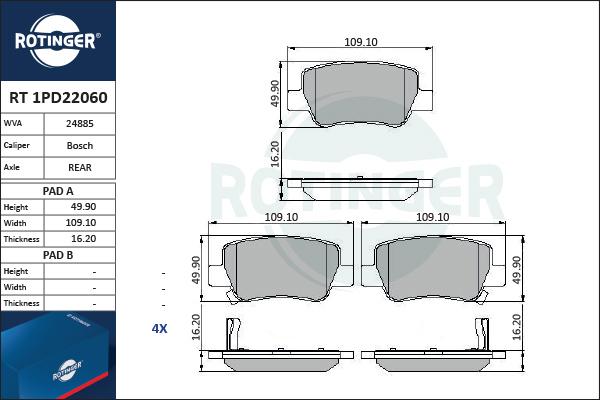 Rotinger RT 1PD22060 - Komplet Pločica, disk-kočnica www.molydon.hr