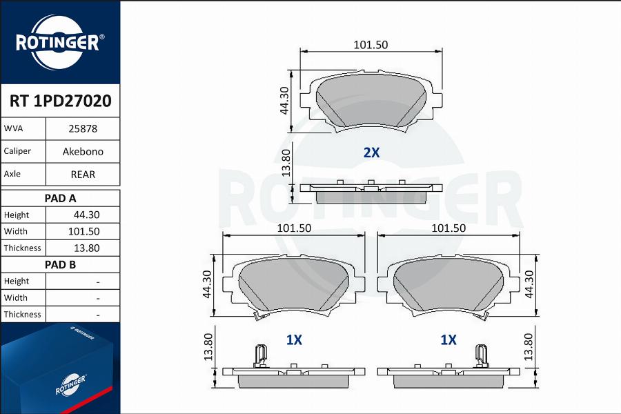 Rotinger RT 1PD27020 - Komplet Pločica, disk-kočnica www.molydon.hr