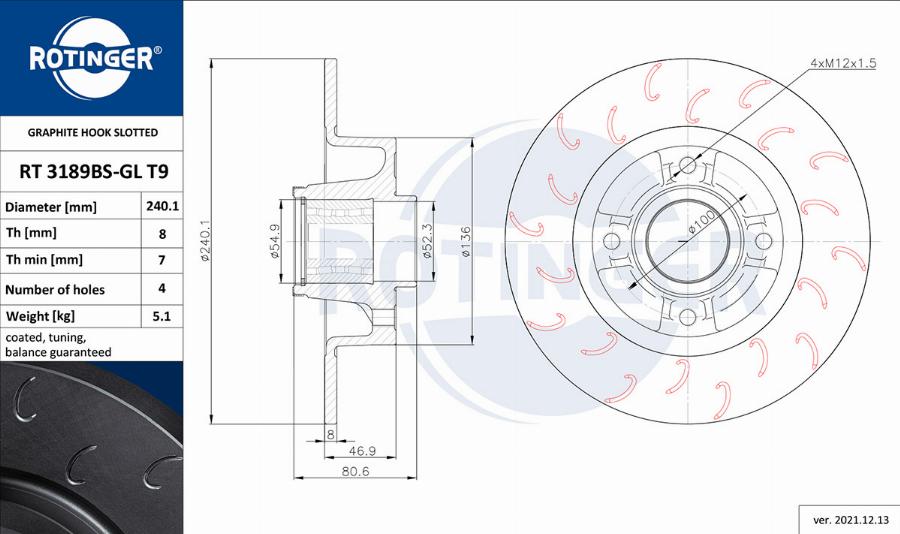 Rotinger RT 3189BS-GL T9 - Kočioni disk www.molydon.hr