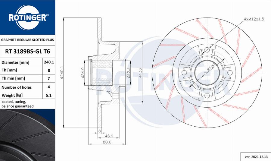 Rotinger RT 3189BS-GL T6 - Kočioni disk www.molydon.hr