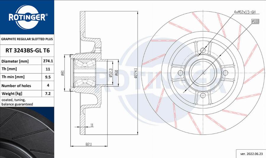 Rotinger RT 3243BS-GL T6 - Kočioni disk www.molydon.hr