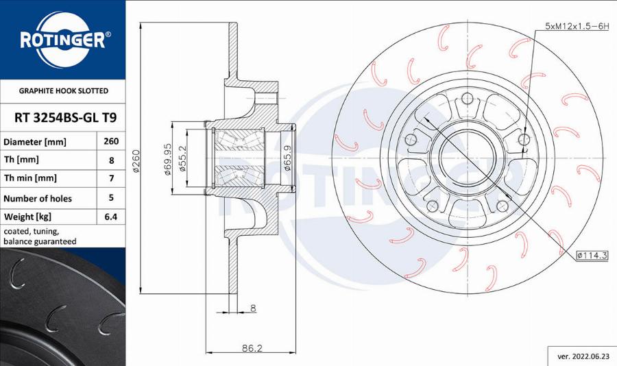 Rotinger RT 3254BS-GL T9 - Kočioni disk www.molydon.hr