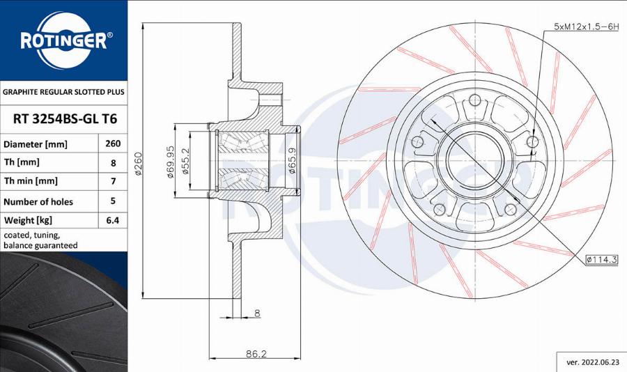 Rotinger RT 3254BS-GL T6 - Kočioni disk www.molydon.hr