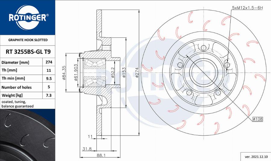 Rotinger RT 3255BS-GL T9 - Kočioni disk www.molydon.hr