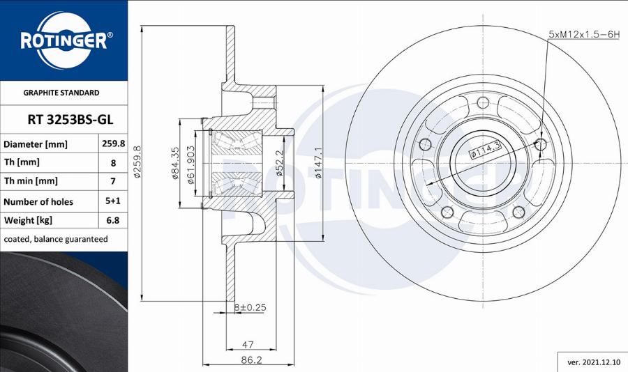 Rotinger RT 3253BS-GL - Kočioni disk www.molydon.hr