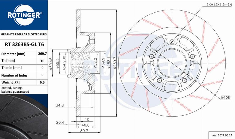 Rotinger RT 3263BS-GL T6 - Kočioni disk www.molydon.hr